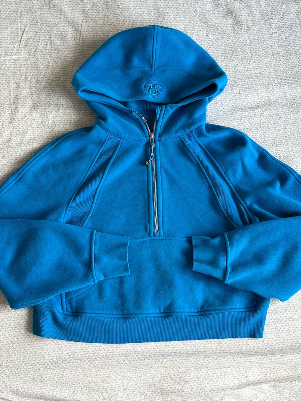 Lululemon Blue Scuba Cropped Zip Hoodie